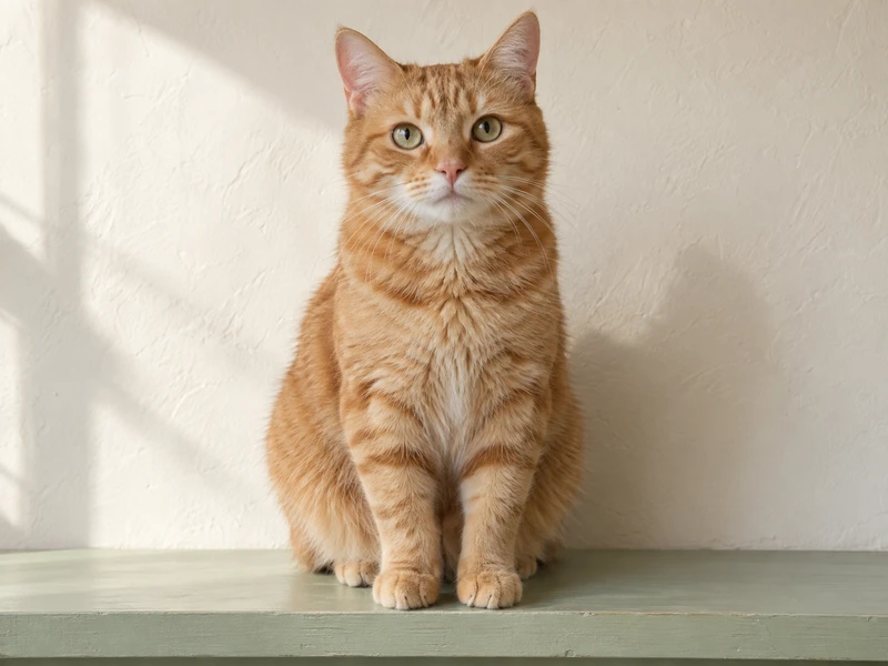 Gato atigrado rojo real convertido en gato de fieltro de lana hecho a mano